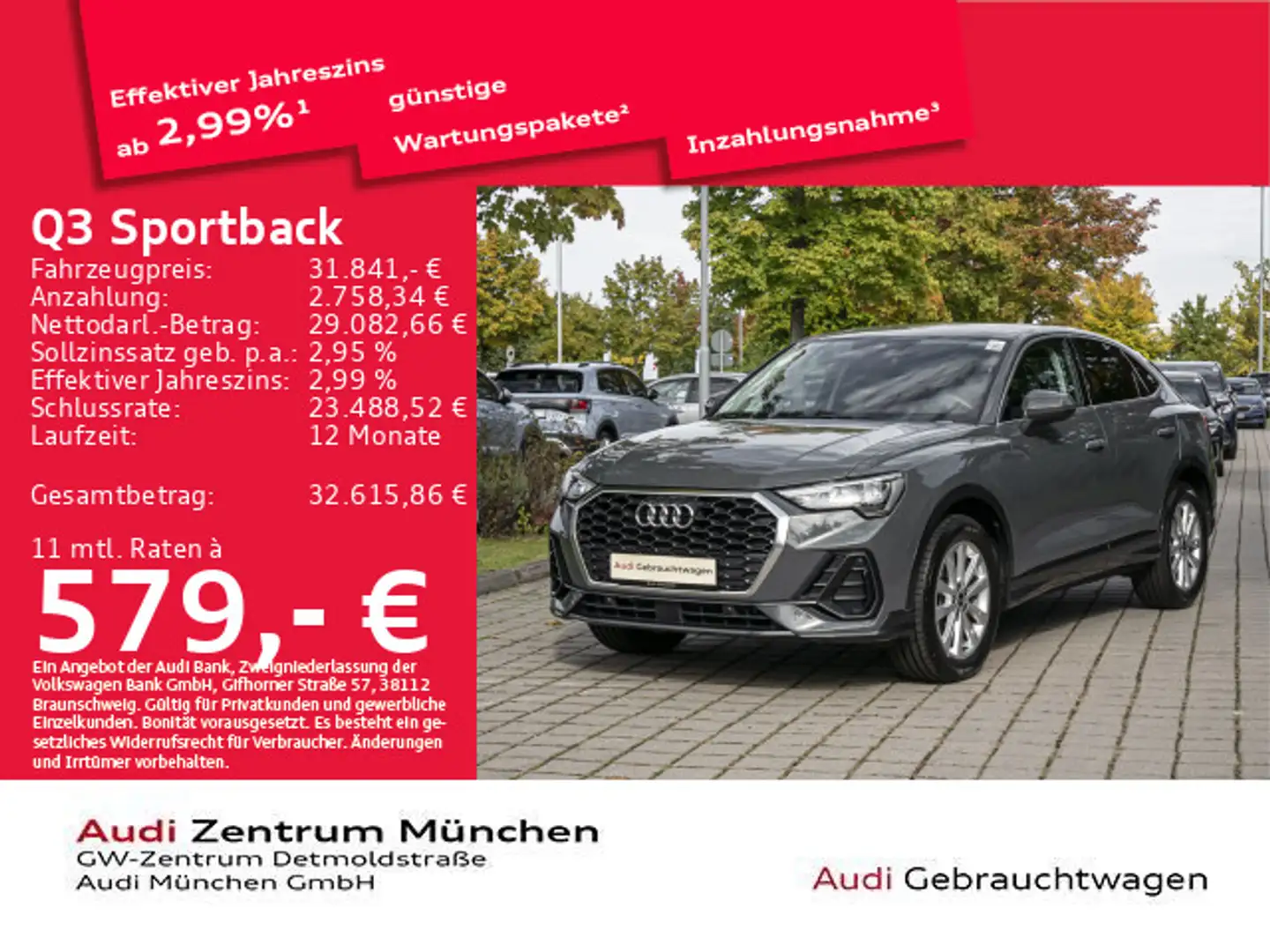Audi Q3 35 TFSI Virtual+/Navi+/Privacy Gris - 1