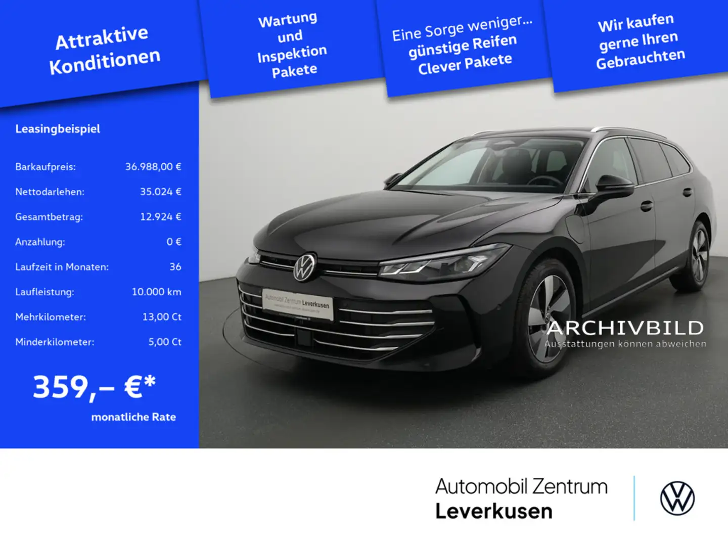 Volkswagen Passat eHybrid Business MASSAGE AHK ACC NAVI Schwarz - 1