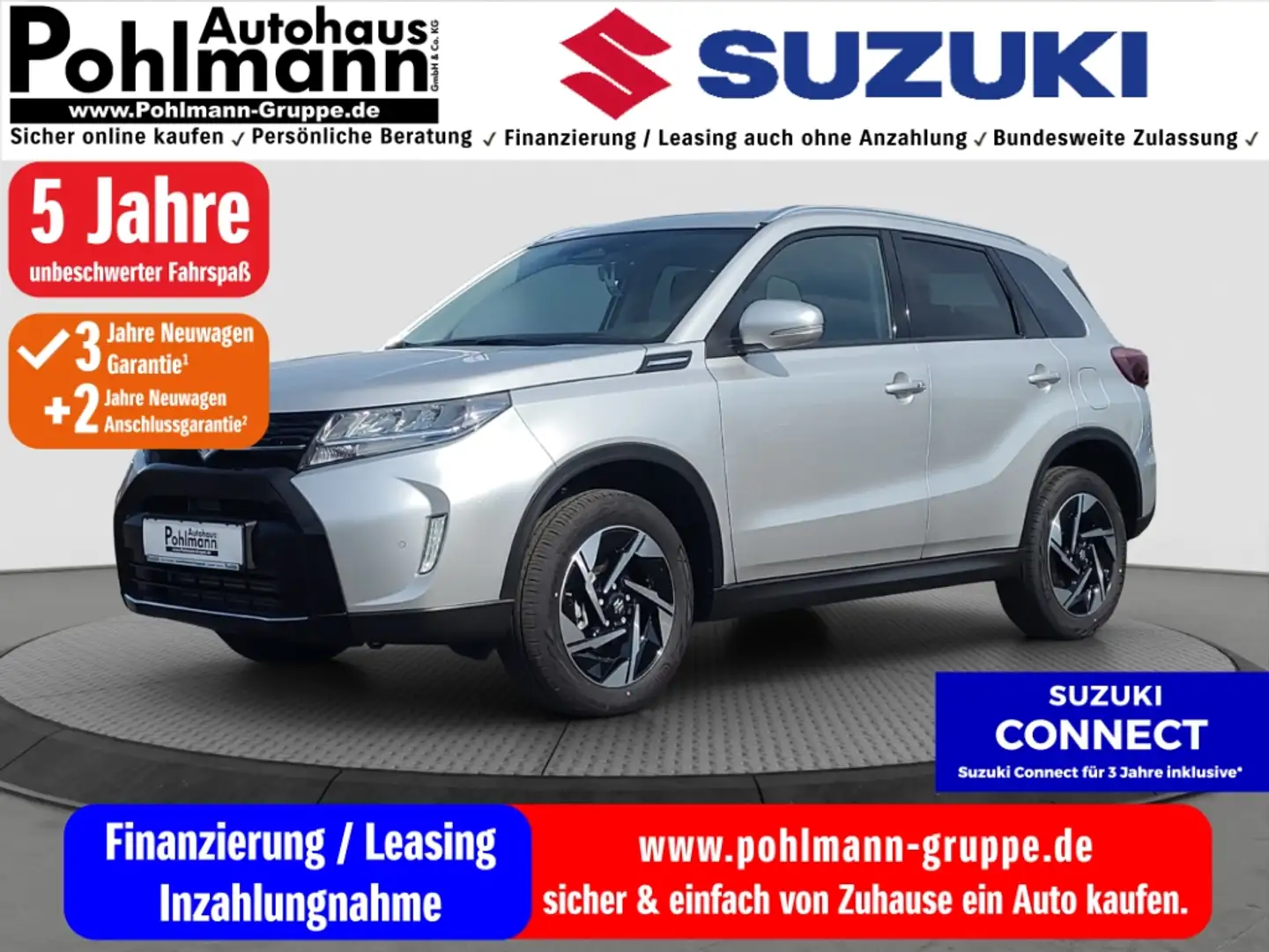 Suzuki Vitara 1.4 HYBRID Comfort+ Navi LED Klimaautom DAB SD SHZ Zilver - 1