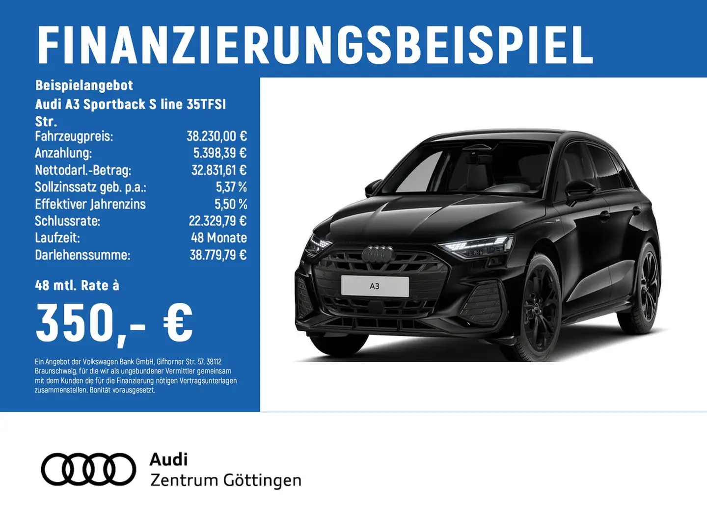 Audi A3 Sportback S line 35TFSI Str. AHK+INFOTAINMENT Noir - 2