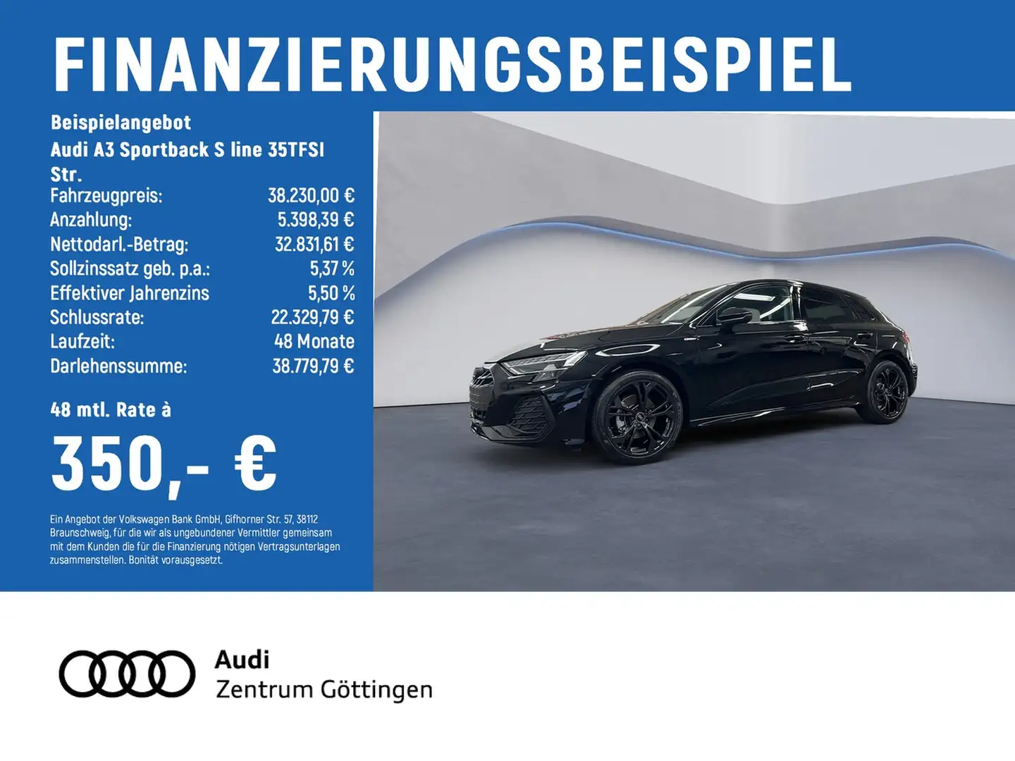 Audi A3 Sportback S line 35TFSI Str. AHK+INFOTAINMENT Negro - 2