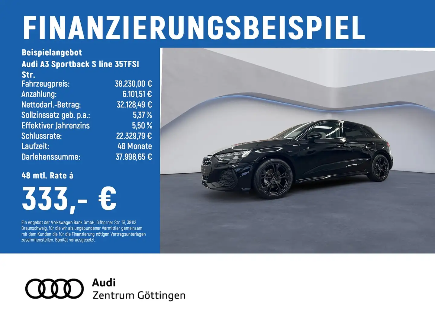Audi A3 Sportback S line 35TFSI Str. AHK+INFOTAINMENT Noir - 2
