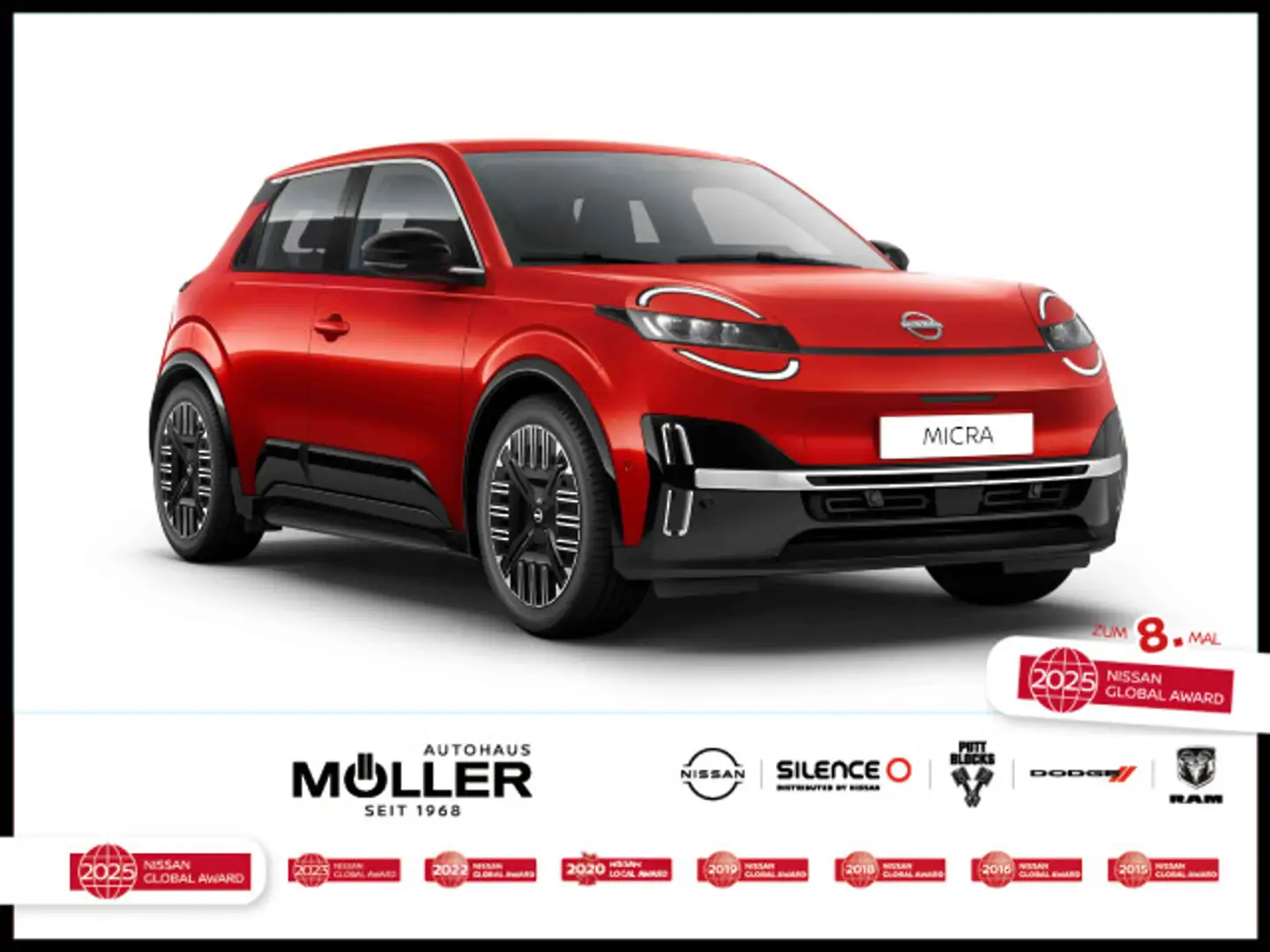 Nissan Micra MICRA Advance 40 kWh 90 kW (122 PS) - JETZT VORB Rot - 1