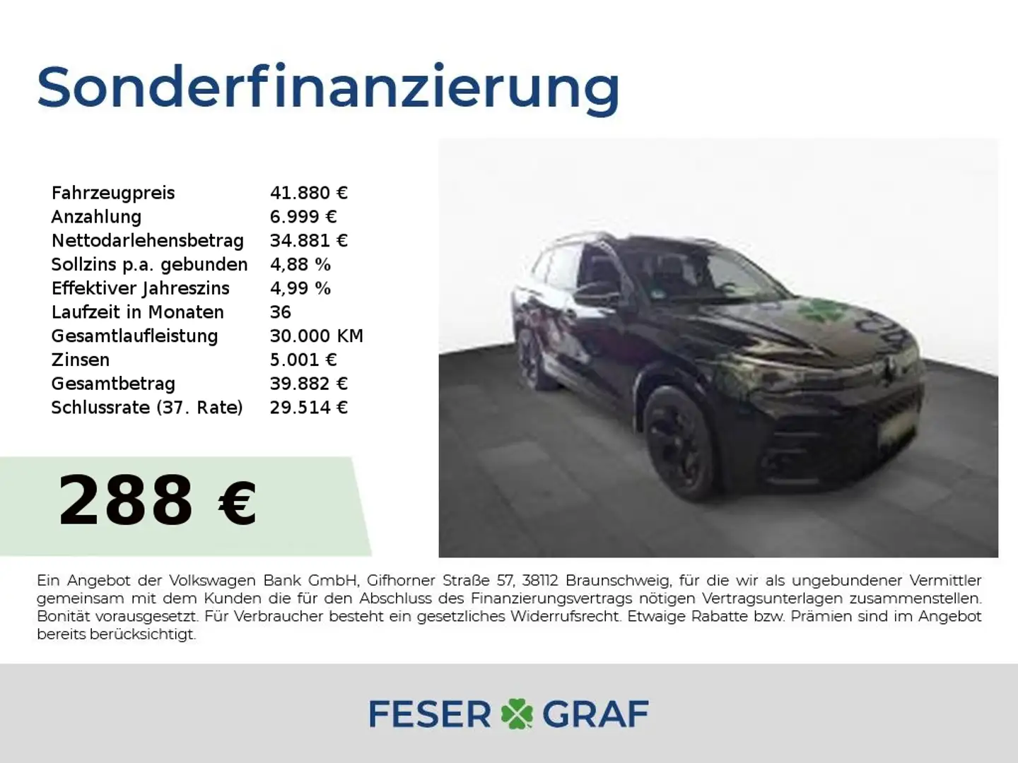 Volkswagen Tiguan R-Line 2.0TDI 110kW DSG Leder Black Style Schwarz - 1