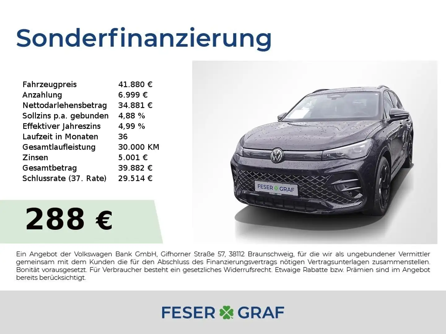 Volkswagen Tiguan R-Line 2.0 TDI DSG Leder Black Style ACC Schwarz - 1