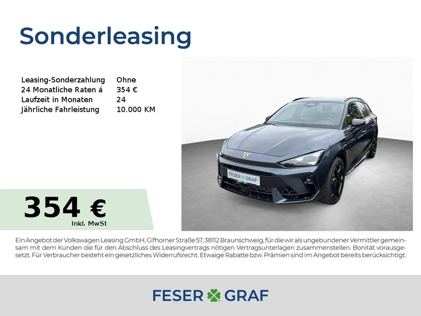 CUPRA Leon Sportstourer VZ333 DSG 4Drive HD-MATRIX|AHK|NAVI Grijs - 1