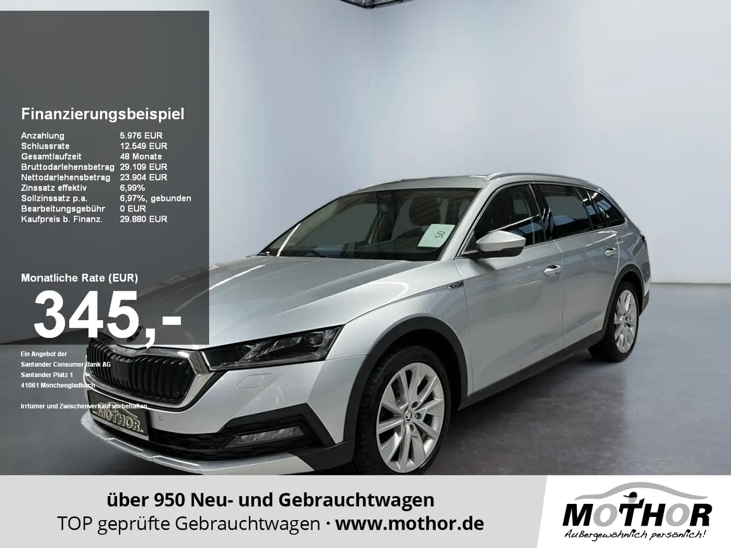 Skoda Octavia Combi Scout 2.0 TDI 4x4 DSG Tempomat Silber - 1
