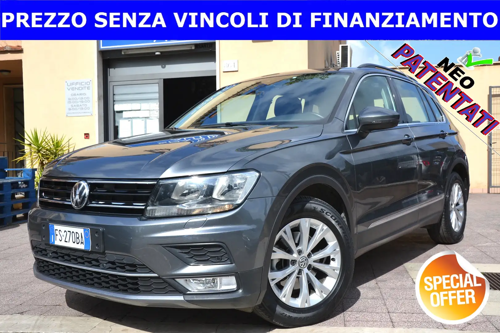 Volkswagen Tiguan 1.4 TSI 122CV STYLE **OK NEOPATENATI**PREZZO VERO* Grijs - 1