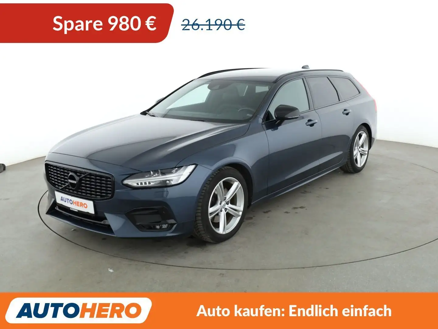 Volvo V90 2.0 D4 R-Design Aut.*NAVI*LED*ACC*AHK*HK*CAM*SHZ* Blau - 1