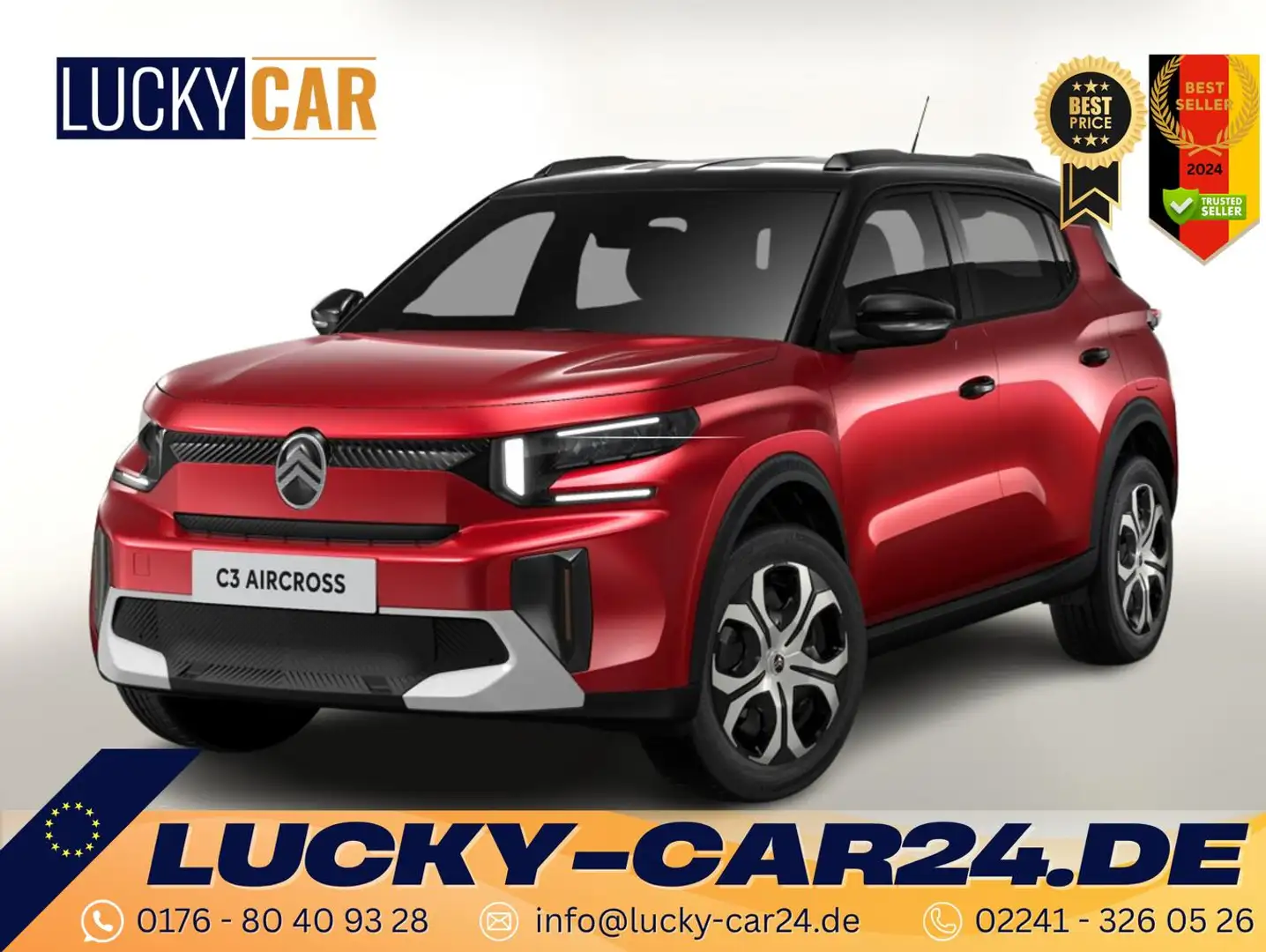 Citroen C3 Aircross Turbo 100 PLUS PDC Kam PrivG Temp BT 74 kW (101... Rot - 1