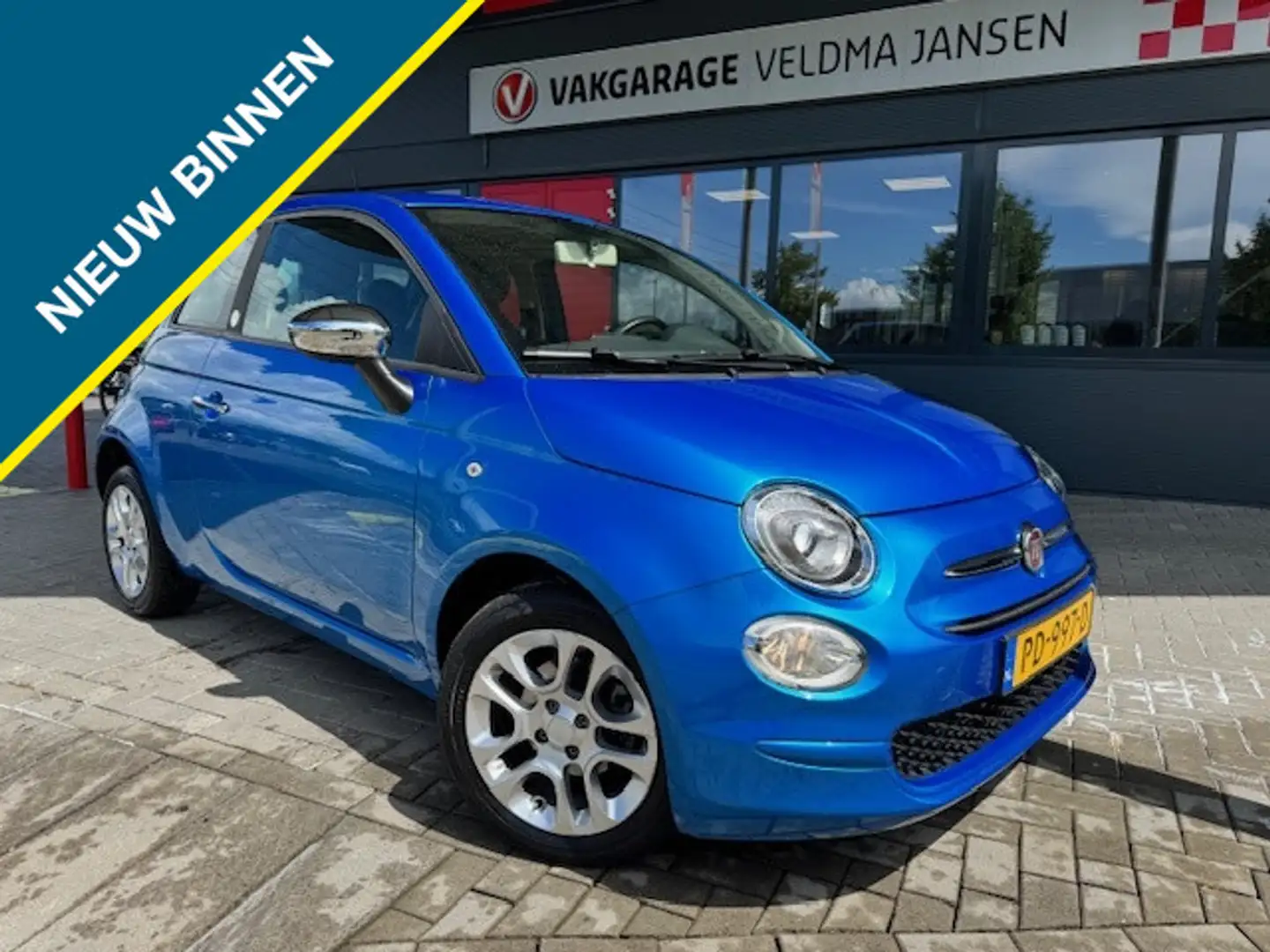 Fiat 500 0.9 TA TURBO 80 PK MIRROR 32.000 KM! + APPLE CARPL Blauw - 1
