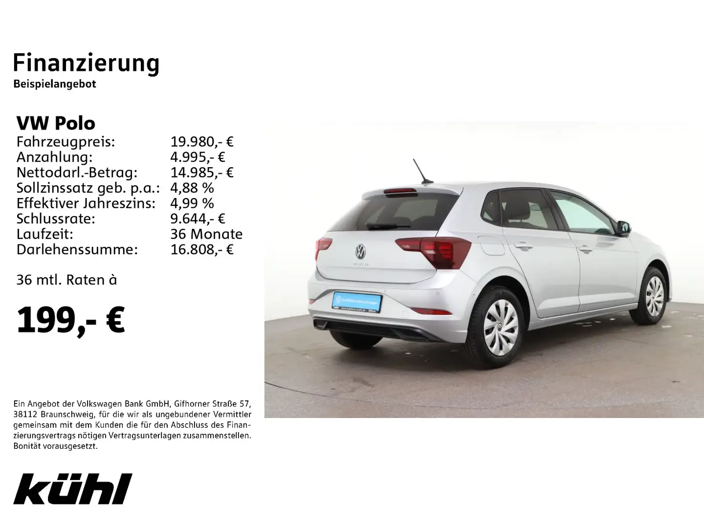 Volkswagen Polo 6 VI 1.0 TSI Life LED ACC App Kamera Zilver - 2