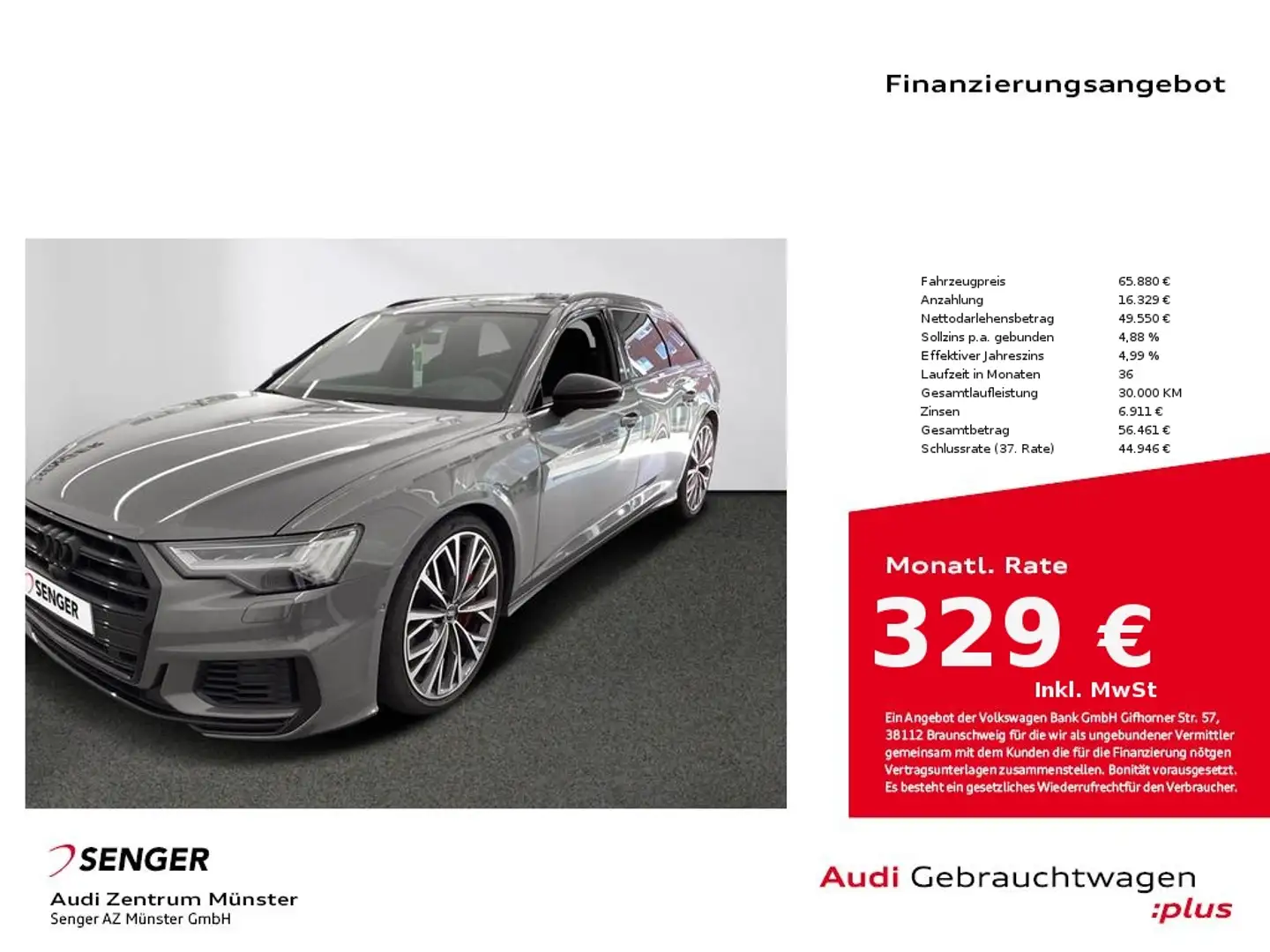 Audi S6 Avant 3.0 TDI quattro Matrix Pano Kamera AHK Grau - 1