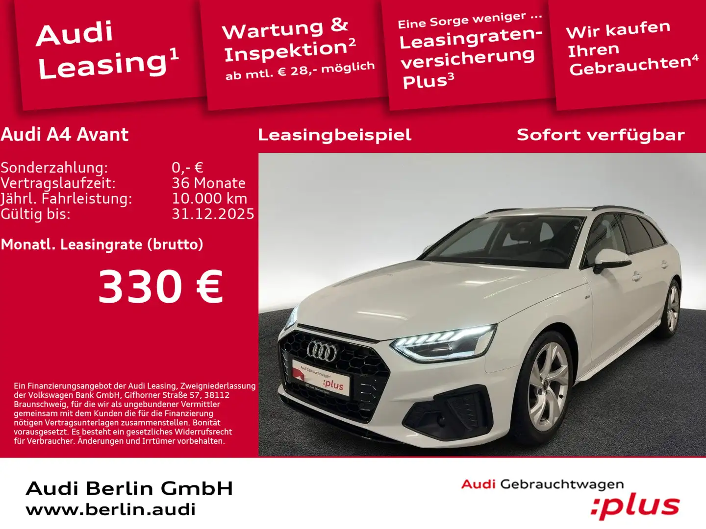 Audi A4 S line 30 TDI S tr. STDHZG LED NAVI VIR Weiß - 1