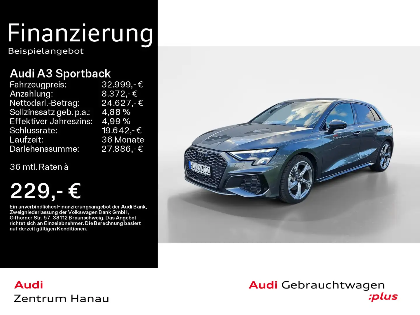 Audi A3 35 TFSI Stronic S LINE *LED*NAVI*VC Grijs - 1