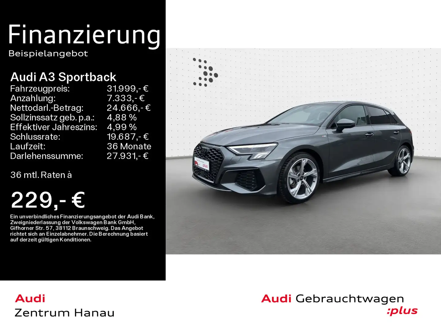Audi A3 35 TFSI Stronic S LINE *LED*NAVI*VC Grau - 1