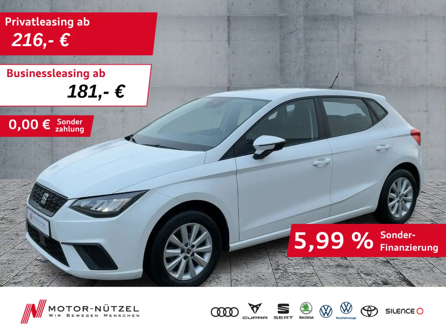 SEAT Ibiza 1.0 REFERENCE LED+APP+BT+DAB+MFA+MFL+KLIMA Weiß - 1