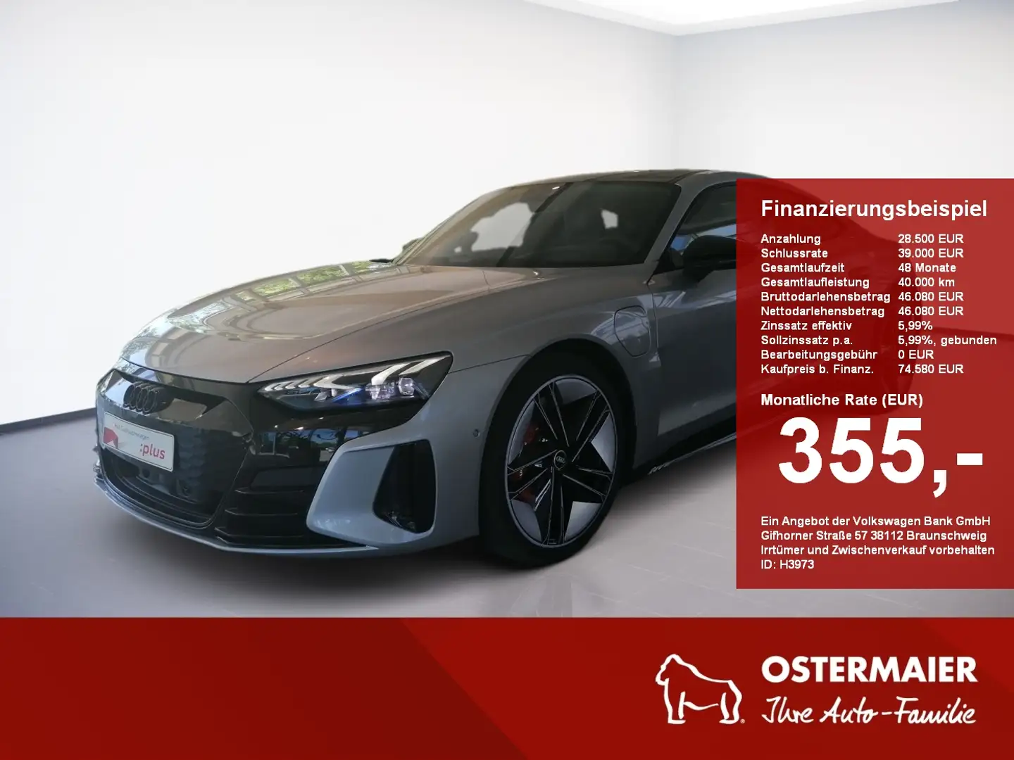 Audi e-tron GT RS QUATTRO KAMERA.PANO.MATRIX.B&O.SHZG.NAVI PANO.M Argent - 1