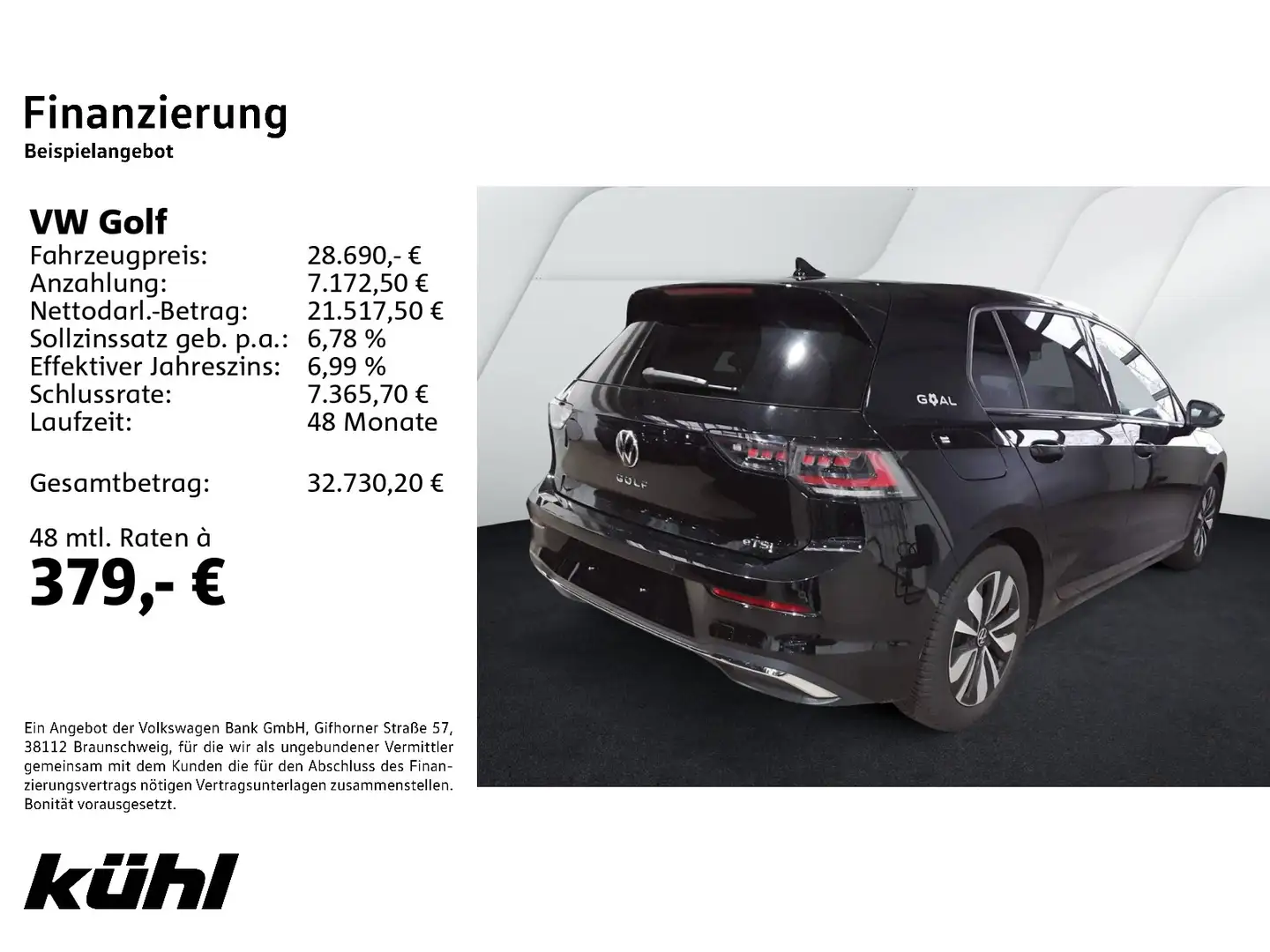 Volkswagen Golf 8 VIII 1.5 eTSI DSG Goal IQ.Light/ACC/App/N Schwarz - 2