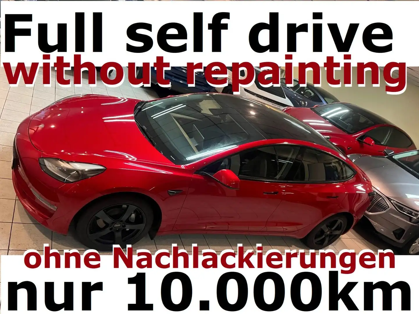 Tesla Model 3 LR nur 10000km+großer FSD-Autopilot Rot - 1