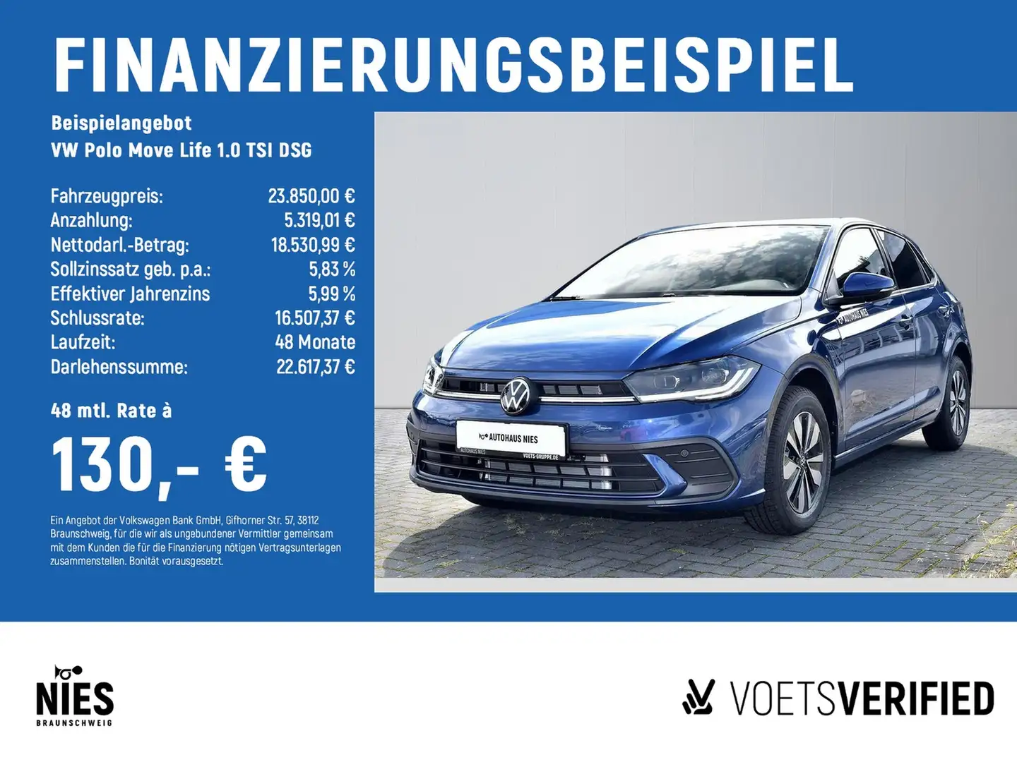 Volkswagen Polo Move Life 1.0 TSI DSG MATRIX-LED+App-Connect Blau - 2