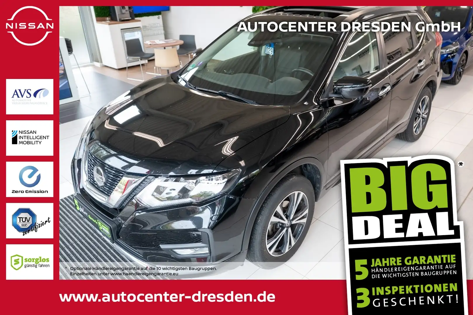 Nissan X-Trail 1.3 DIG-T TEMP) N-Way Navi+Pano+SD+Kam. Negro - 1