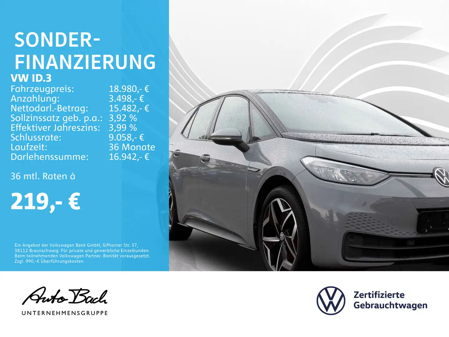 Volkswagen ID.3 Pro Navi LED Sitzhzg Climatronic EPH Grau - 2