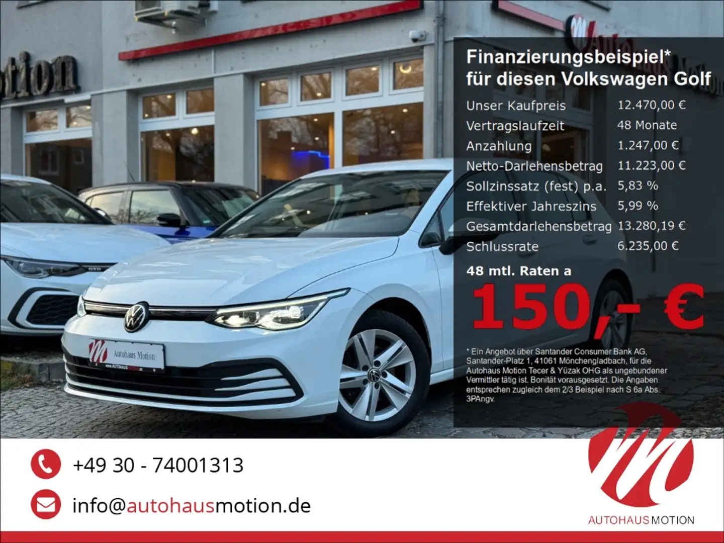 Volkswagen Golf VIII Life 2.0 TDI Navi Kamera LED Plus ACC Apple C Blanc - 1