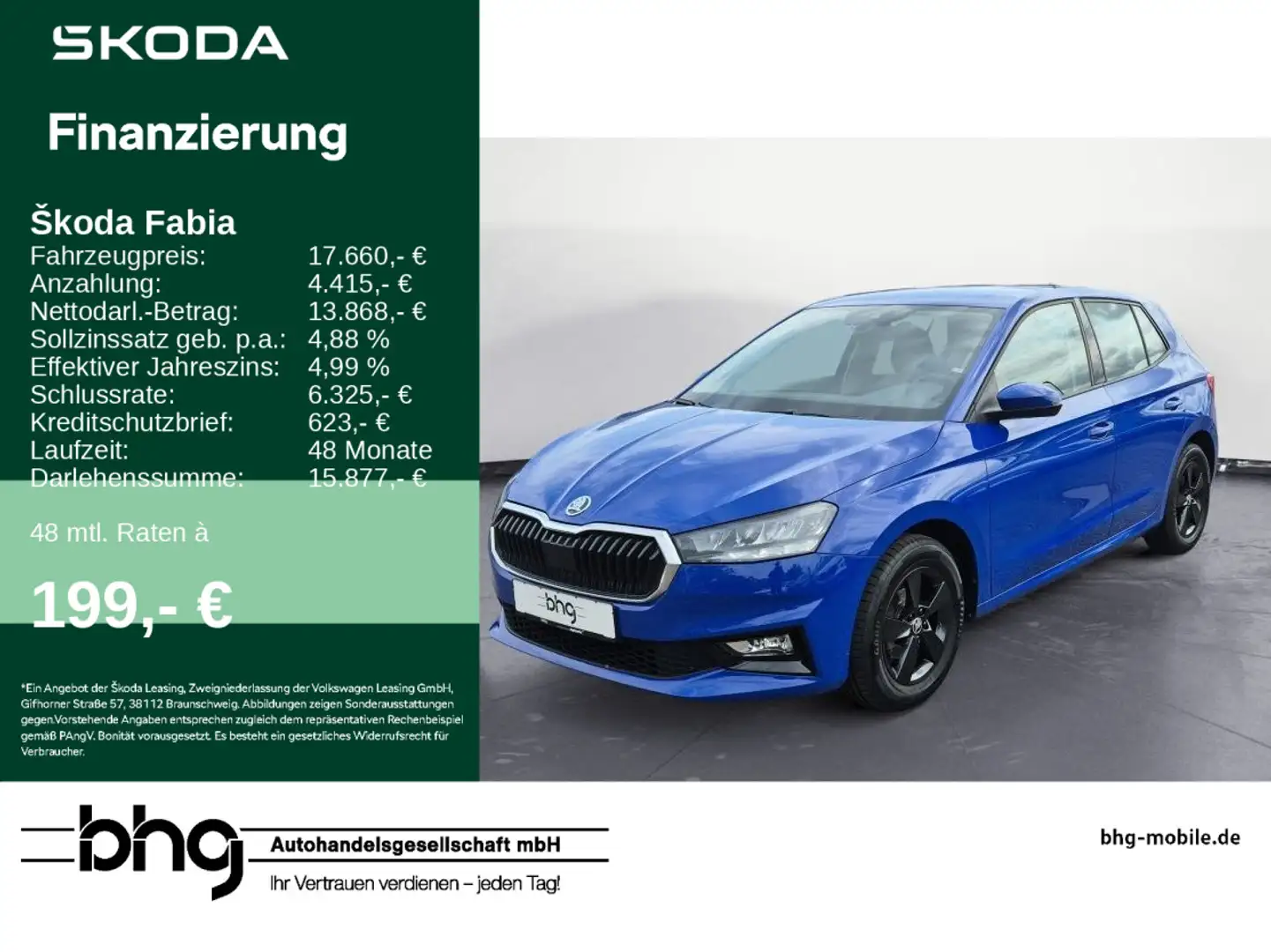 Skoda Fabia 1.0 TSI Selection Blau - 1