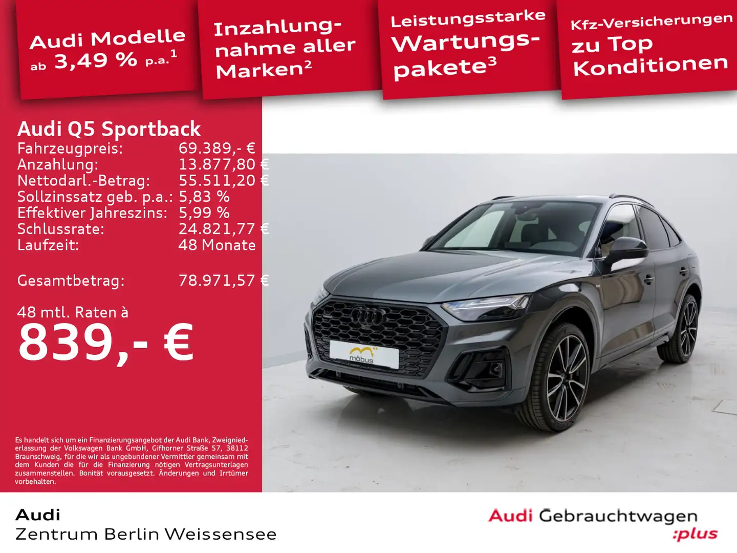 Audi Q5 50 TFSI e QUA*S-LINE*AHK*MATRIX*RFK Gris - 1