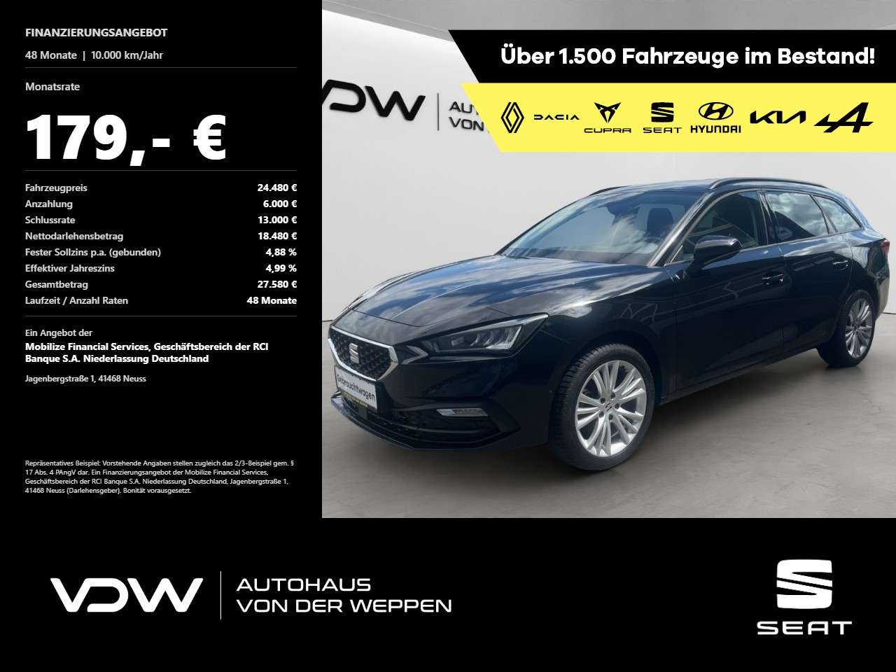 Seat Leon 2024 — Sportstourer Style 1.5e TSI,SHZ Klima