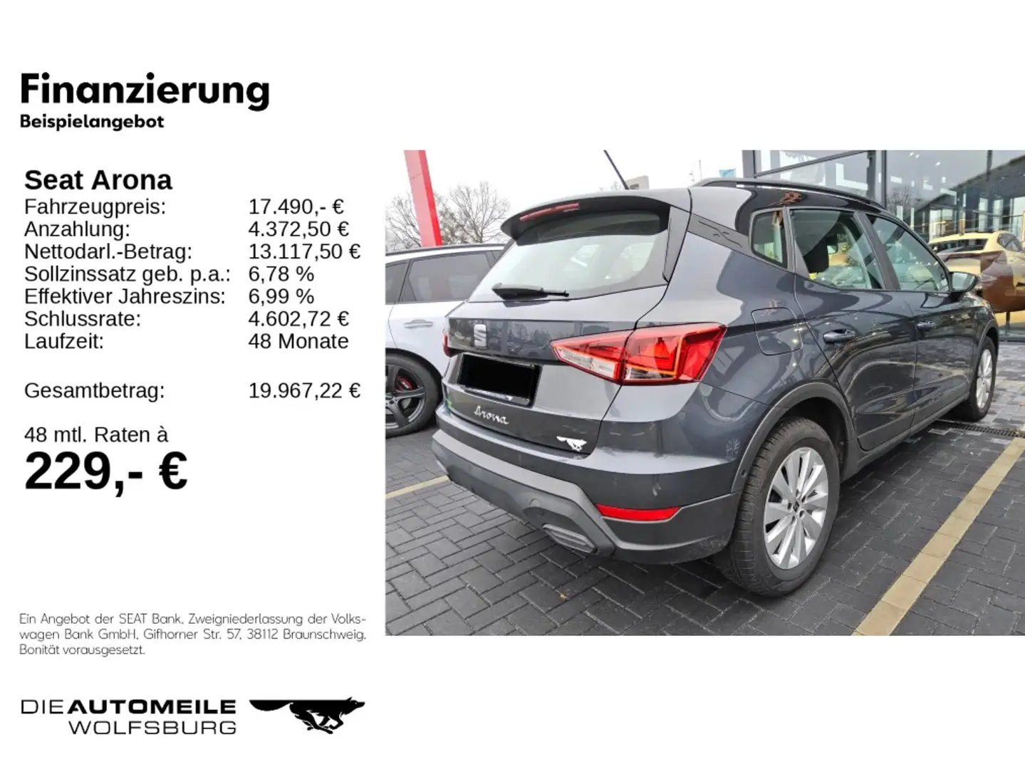 SEAT Arona 1.0 TSI Style Rückkam/Tempo/Multilenk Schwarz - 2
