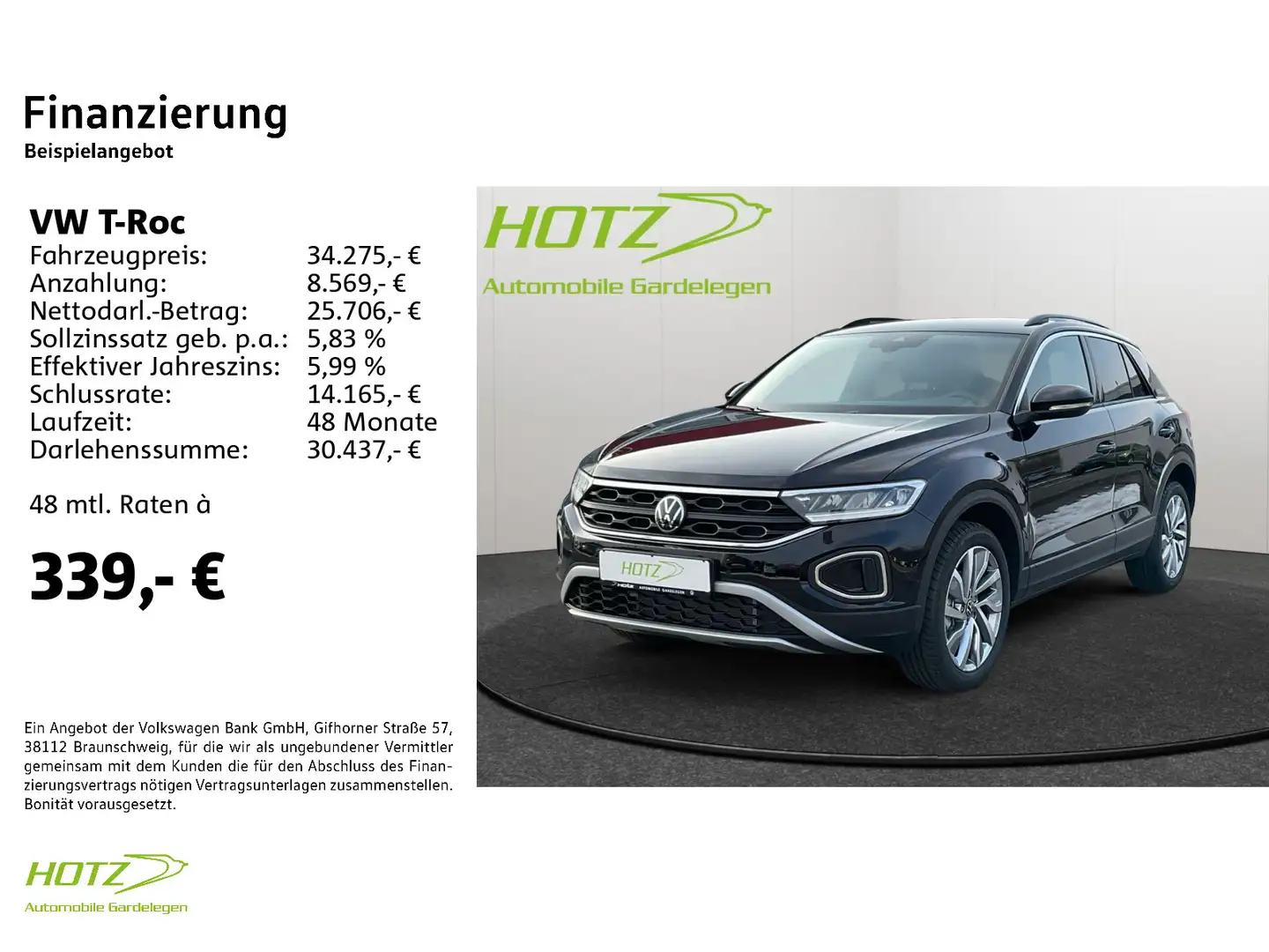 Volkswagen T-Roc 1.0 TSI OPF GOAL Schwarz - 2