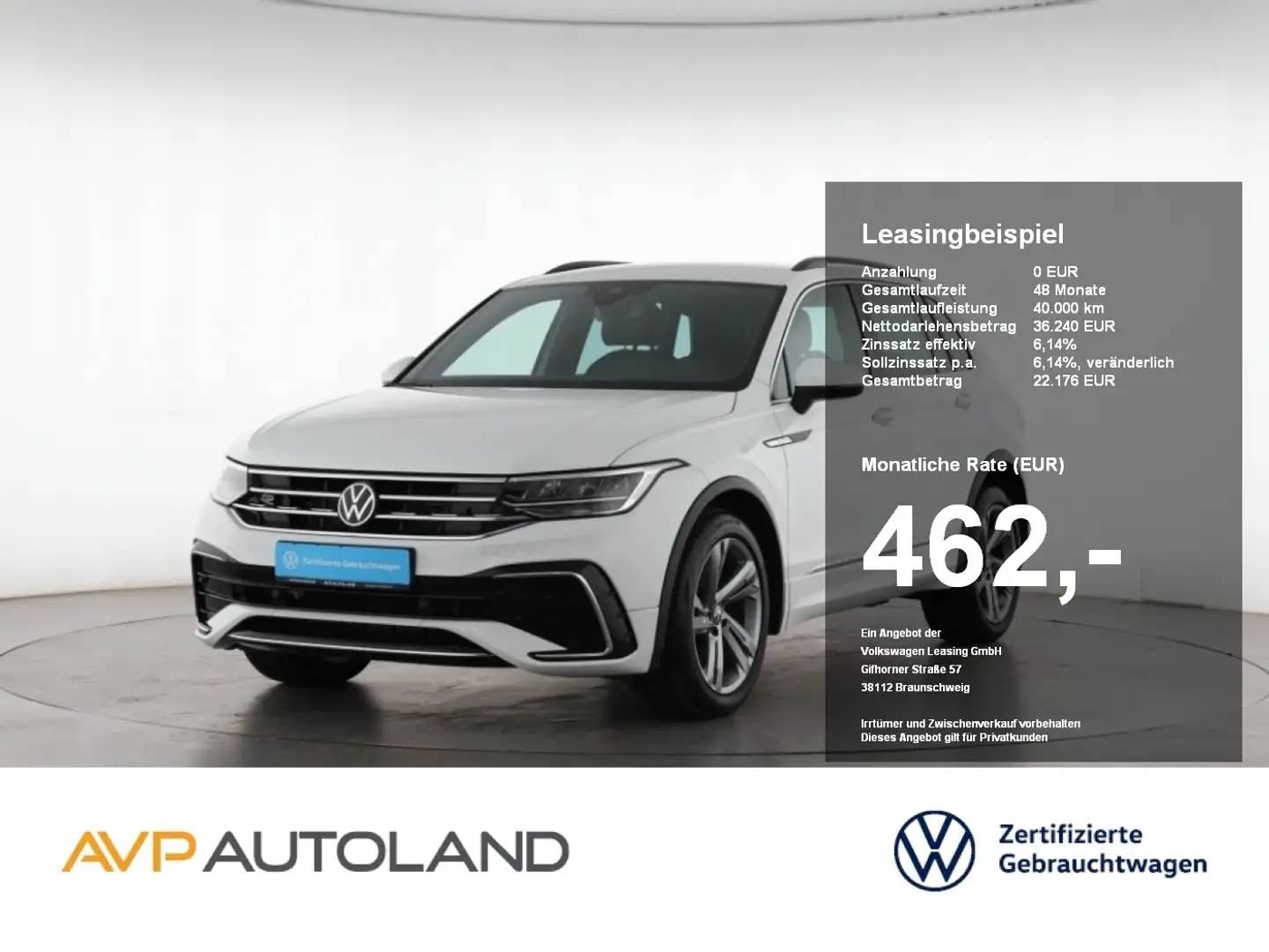Volkswagen Tiguan 2.0 TDI R-Line | NAVI | LED | AHK | Weiß - 1