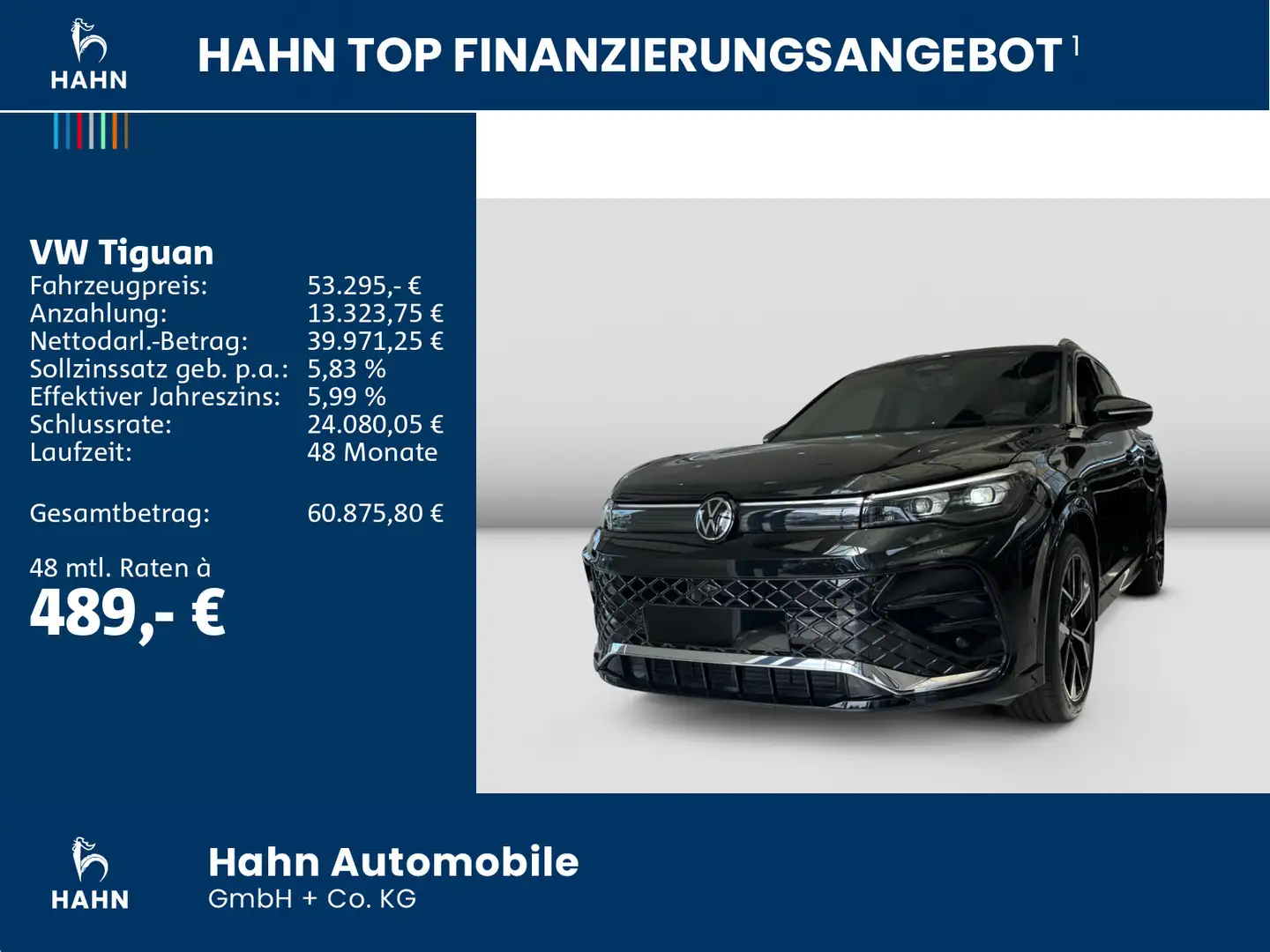 Volkswagen Tiguan R-Line 1,5 l eTSI 150PS AHK HUD IQ-Light Schwarz - 2