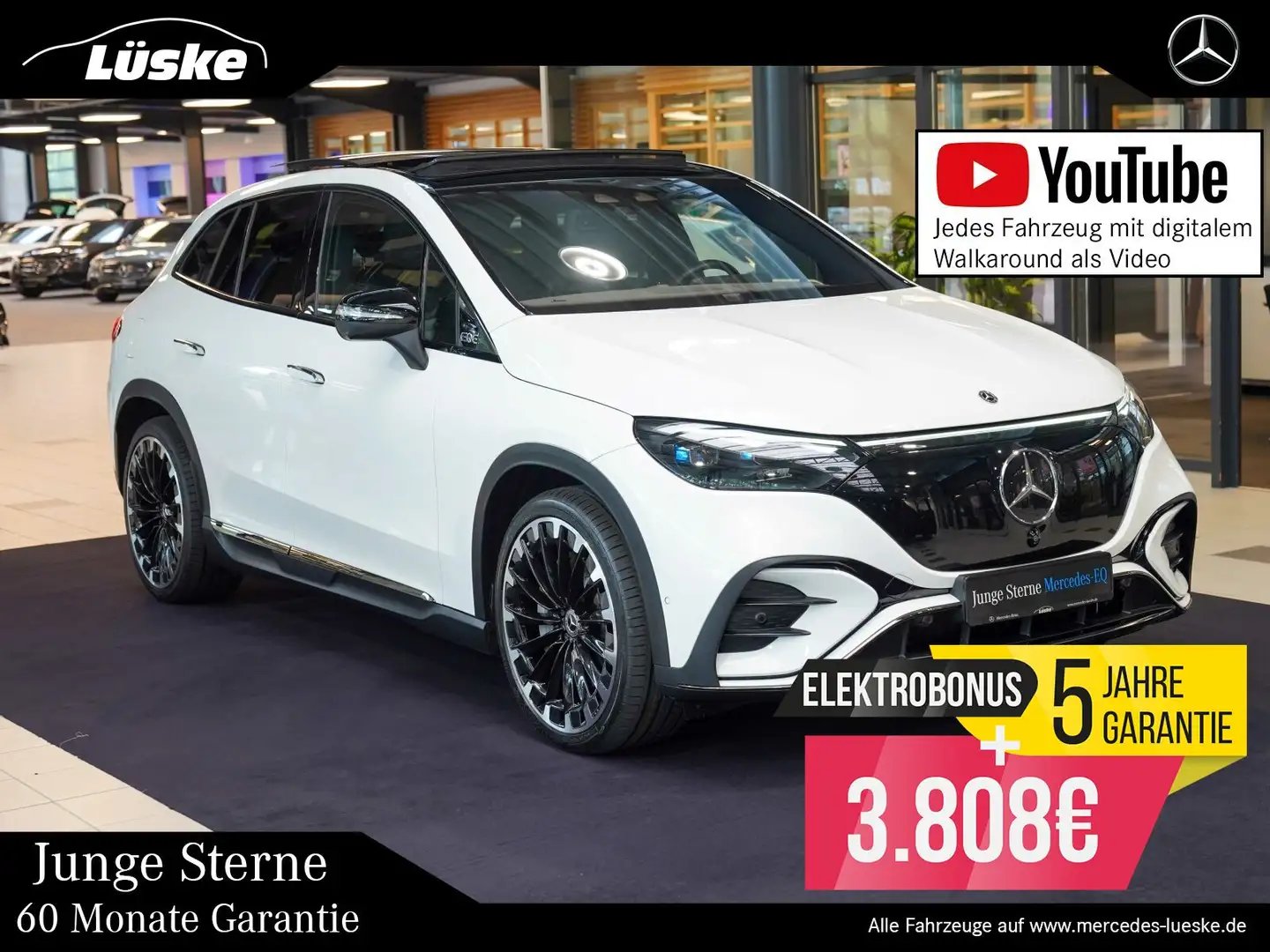 Mercedes-Benz EQE SUV EQE SUV 350 4M AMG Line Night 22" AIRMATIC Pano Weiß - 1