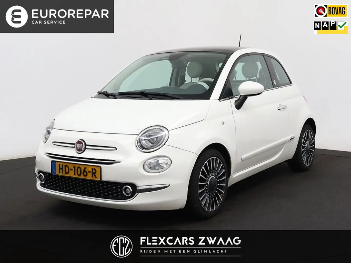 Fiat 500 0.9 TwinAir Turbo Lounge - Navi - Panoramadak - Cl Wit - 1