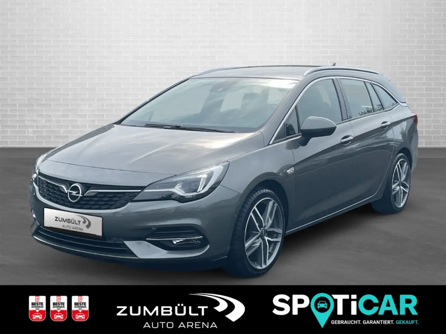 Opel Astra ST Elegance 1.2T +Navi LHZ SHZ Leder Kamera LEDMat Gris - 1