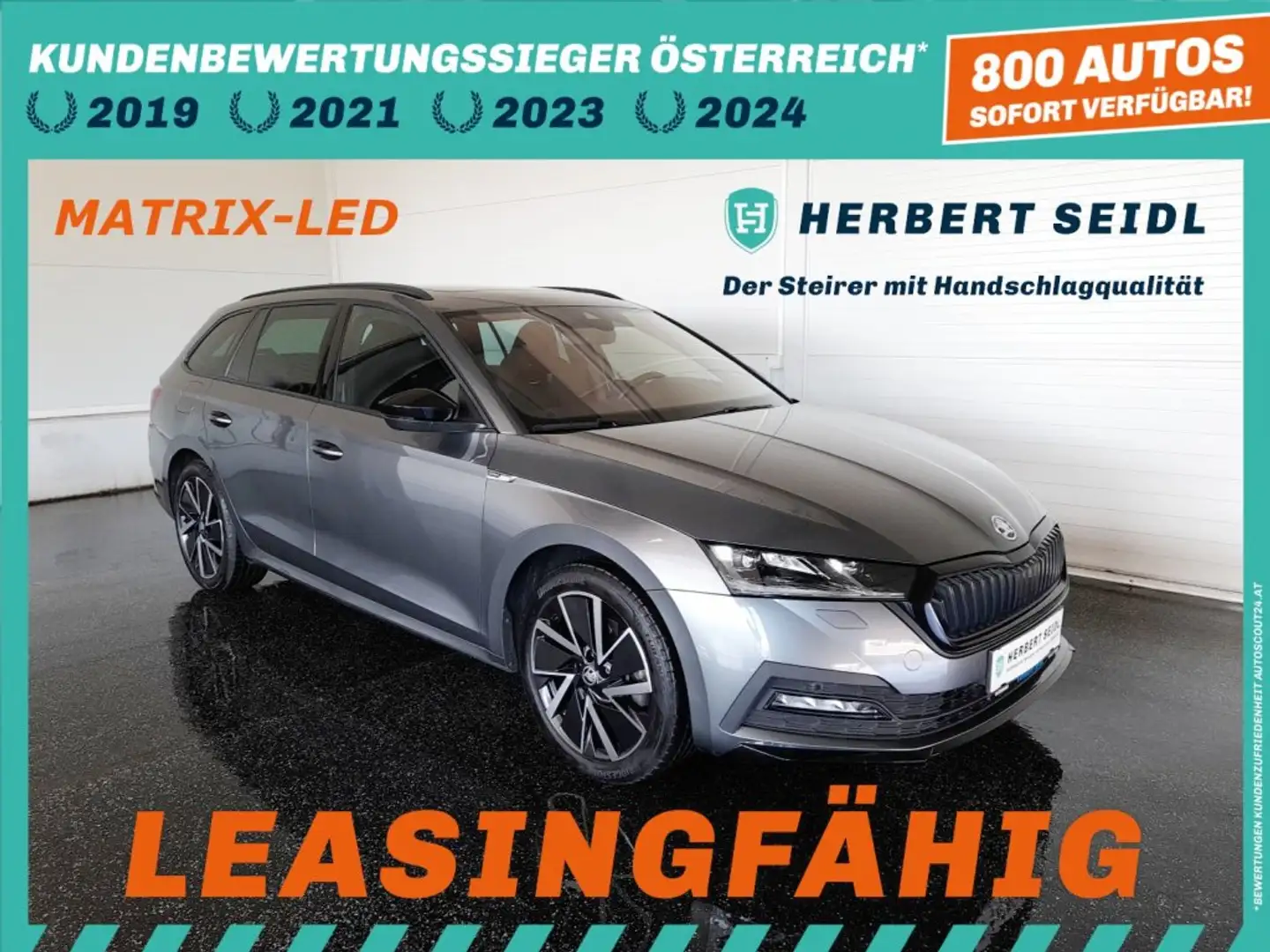 Skoda Octavia Combi SPORTLINE 2,0 TDI DSG *SKY / MATRIX-LED / 18 ZOLL / DCC / HEAD-UP / VIRTUELL / NAVI / ACC / E-KLAPPE / KEYLESS / 3- Grau - 1