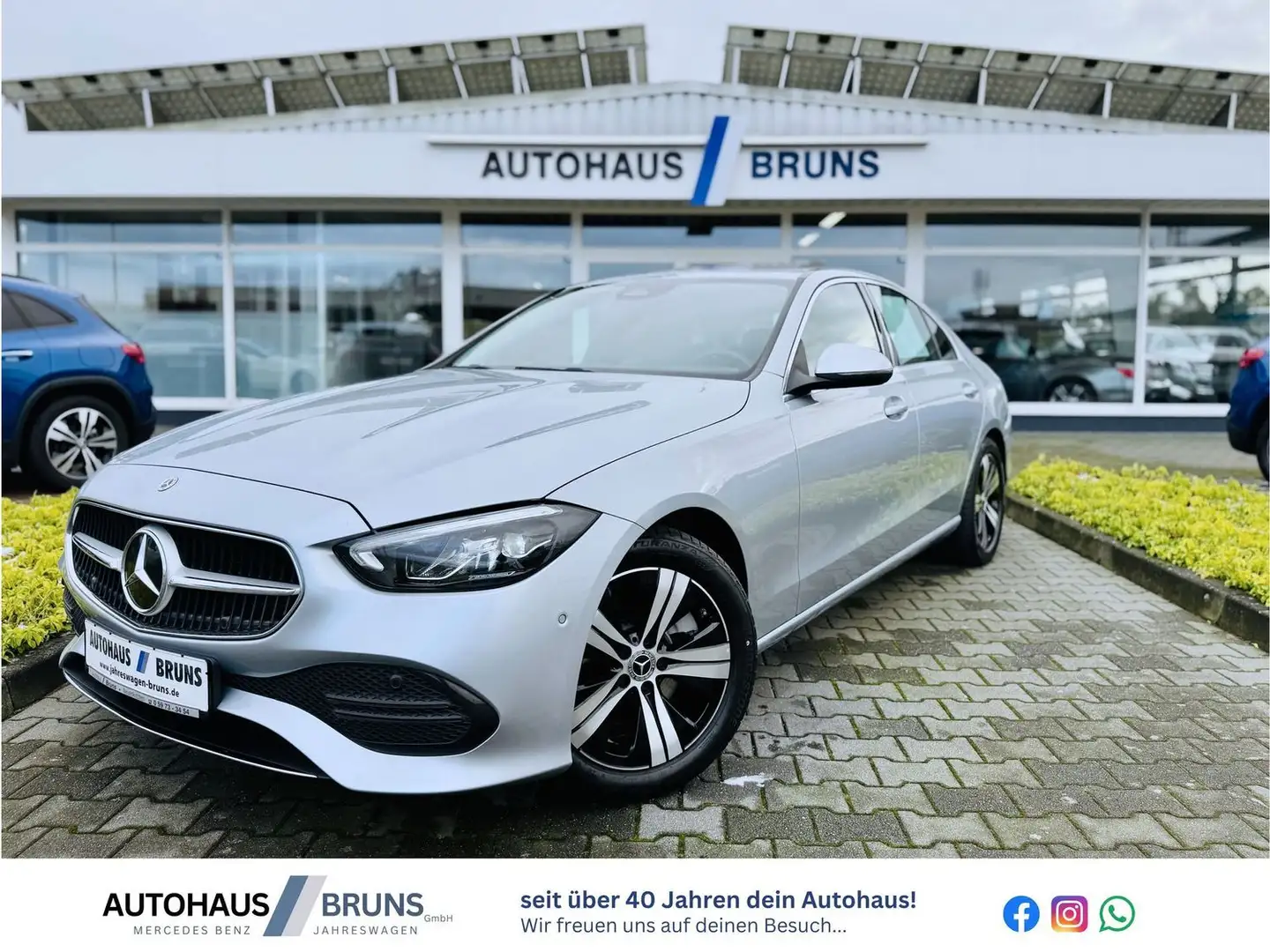 Mercedes-Benz C 220 d AVANTGARDE, BUSINESS, SHD, AHK, PTS, RFK, LED, Silber - 1