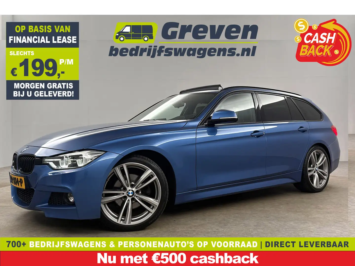 BMW 320 3-Serie 320d High Executive 191PK M-Sport | Pano | Bleu - 1
