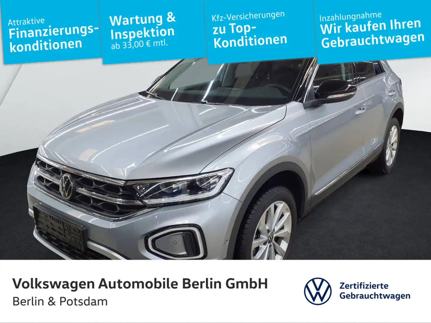 Volkswagen T-Roc 1.5TSI DSG Style NAVI AHK MASSAGE LED+ Silber - 1