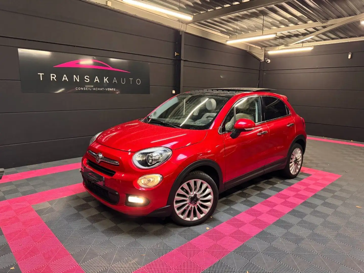 Fiat 500X 1.4 MultiAir 140 ch Lounge Toit ouvrant- Caméra de recul Rojo - 1
