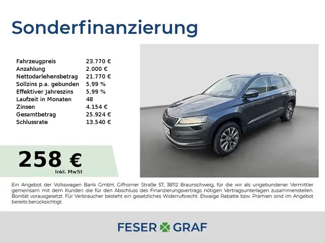 Skoda Karoq Ambition 1,5l TSI DSG * NAVI LED SHZ TEMP*