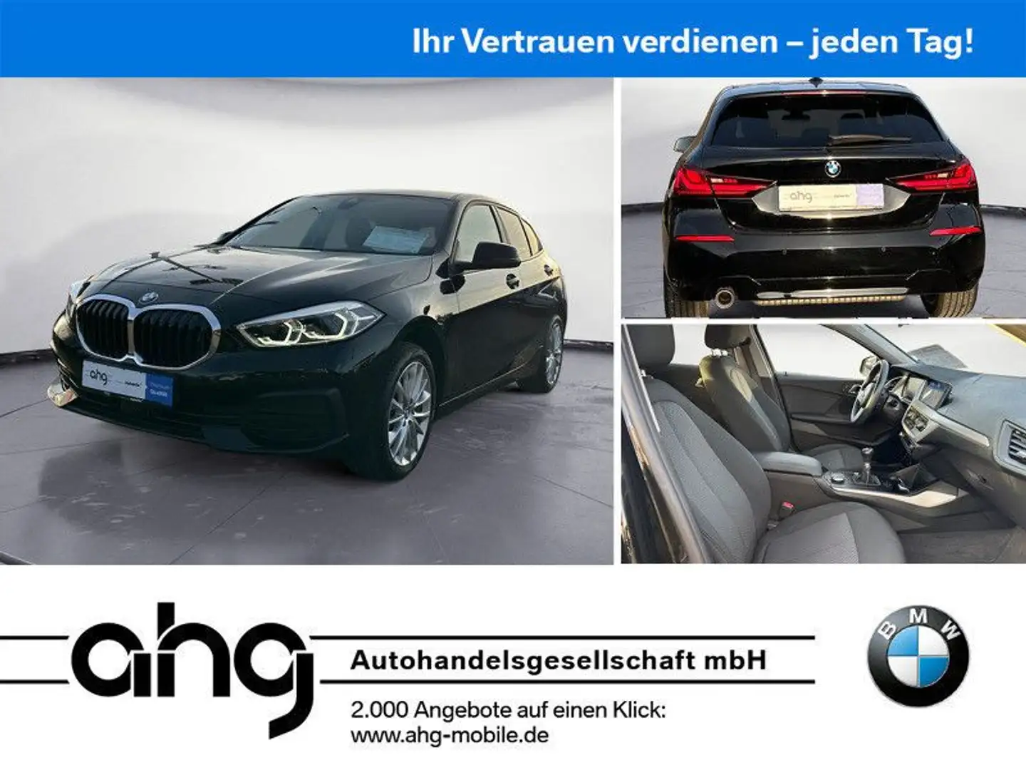 BMW 118 i Advantage Navi Sitzheizung Sonnenschutzverg Schwarz - 1