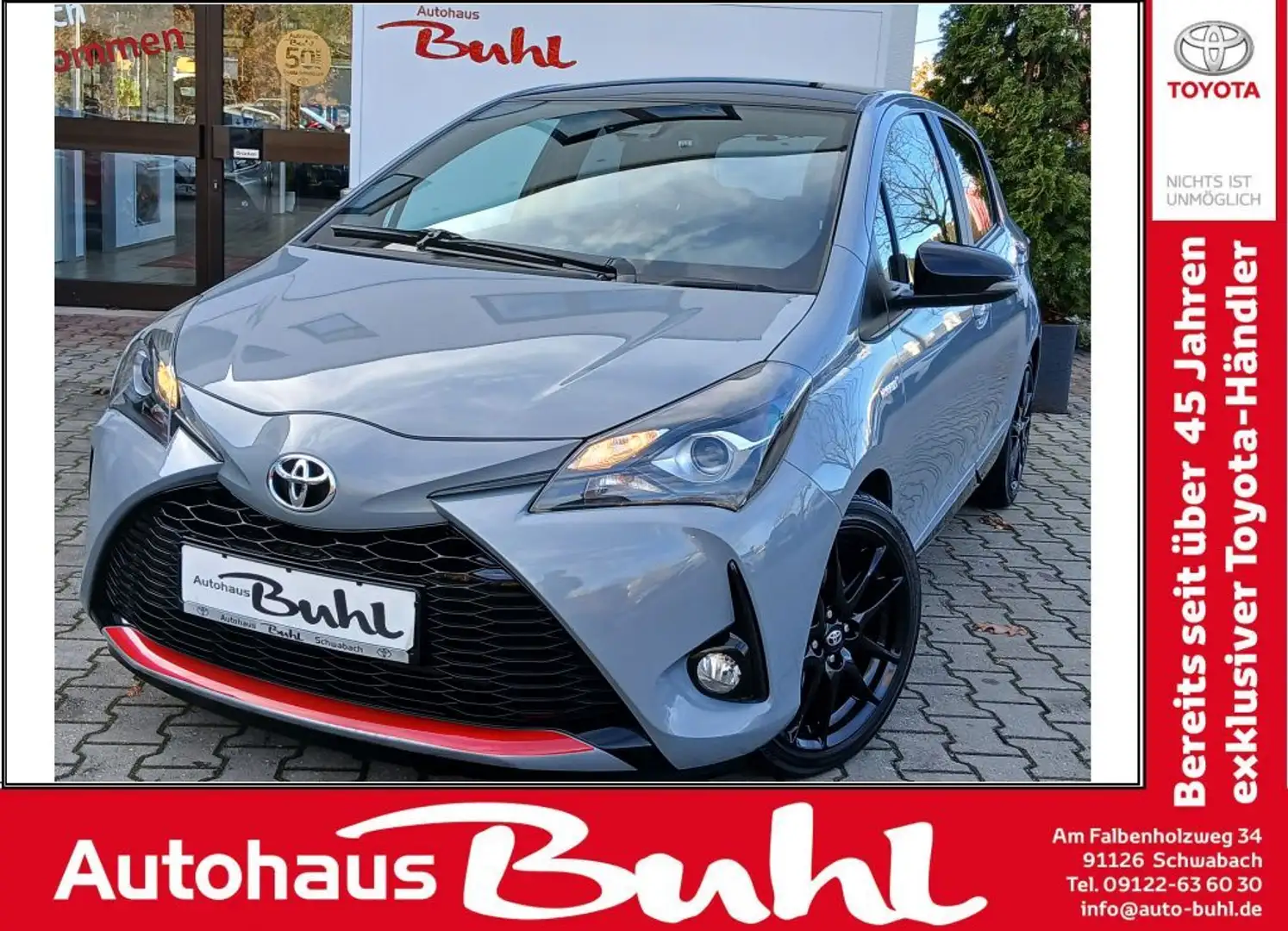 Toyota Yaris Hybrid 1.5 VVT-i GR Sport m. NAVI Gris - 1