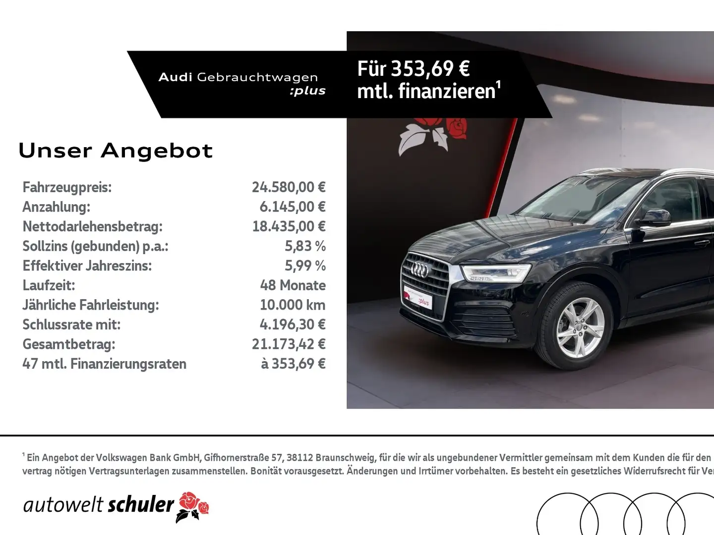 Audi Q3 2.0 TFSI quattro S-tronic sport AHK RFK LED Navi Schwarz - 1