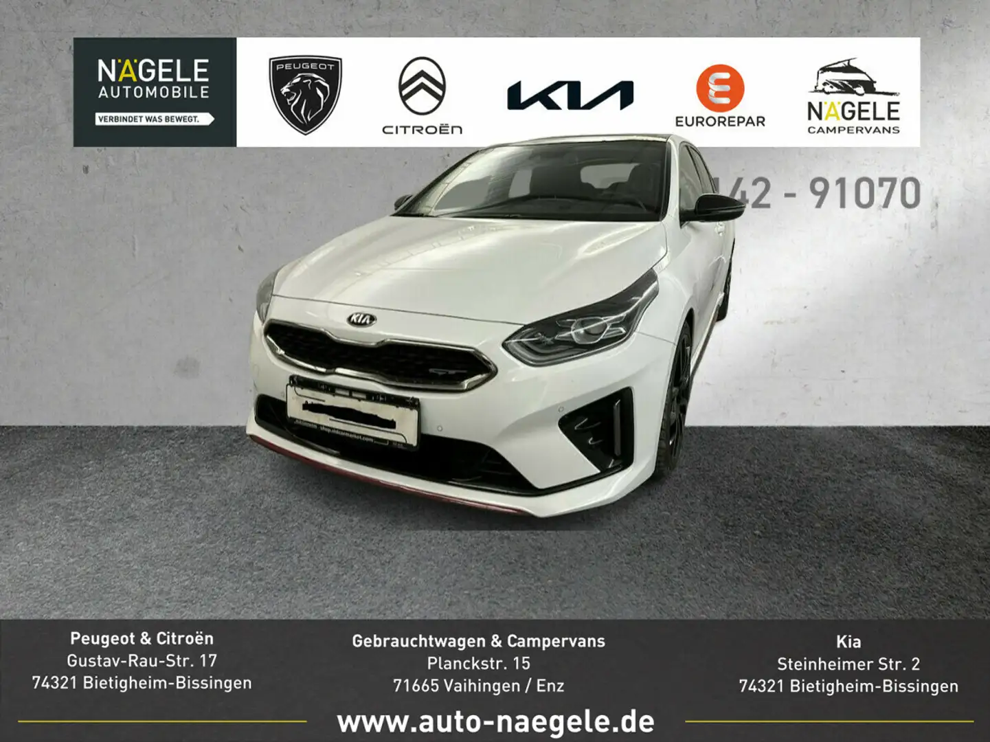 Kia Ceed / cee'd Ceed GT 1.6T-GDI|Navi+LED+Leder+Pano+ACC+Memory Blanco - 1