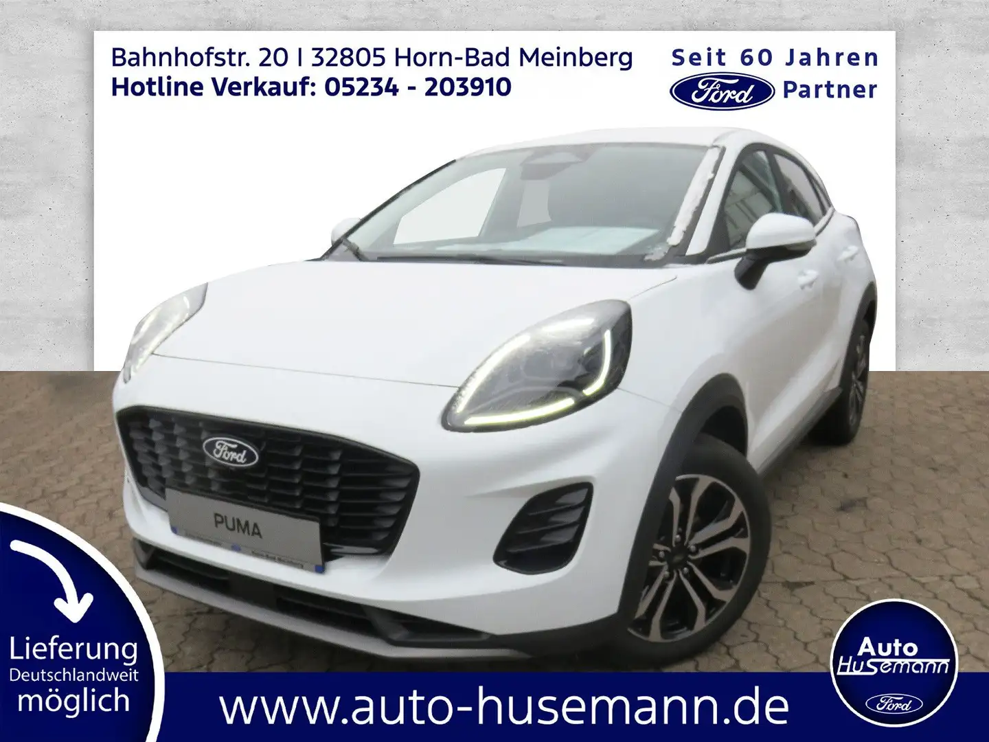 Ford Puma Titanium,2-Z Klima,PPv+h,ACC Tempomat,Wi-Pk Blanc - 1