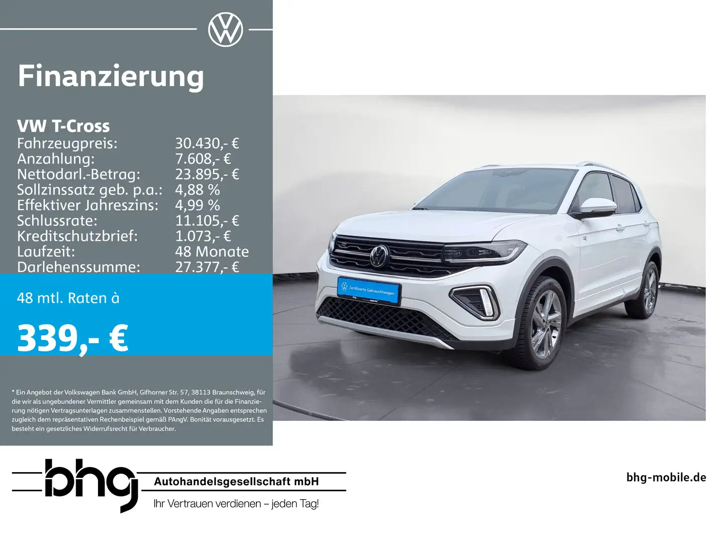 Volkswagen T-Cross 1.5 TSI DSG R-Line IQ.Drive AHK Kamera Violett - 1